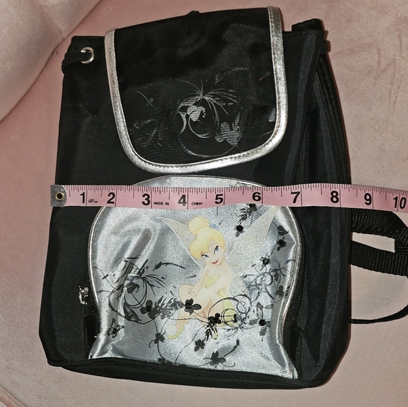 Disney RARE Black/Silver Tinkerbell Mini Backpack Bag - Picture 8 of 9